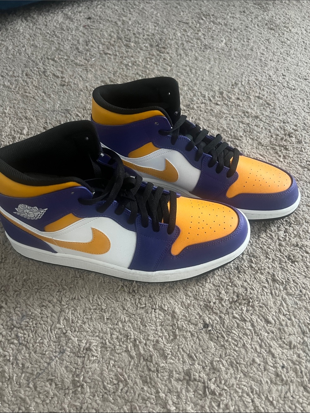Jordan Mid-Top Sneakers in Purple, Orange & White